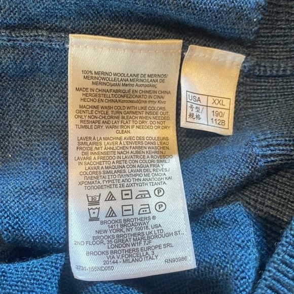 Brooks Brothers Half Zip Italian Yarn Merino Wool Knit Sweater Vest Teal XXL - Picture 4 of 6